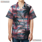 Tropical Sunset Hawaiian Tee - Bold Ocean Horizon Aloha Beach Style Women
