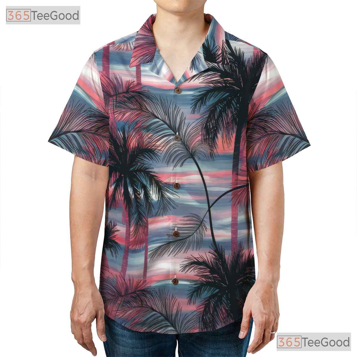 Tropical Sunset Hawaiian Tee - Bold Ocean Horizon Aloha Beach Style Women