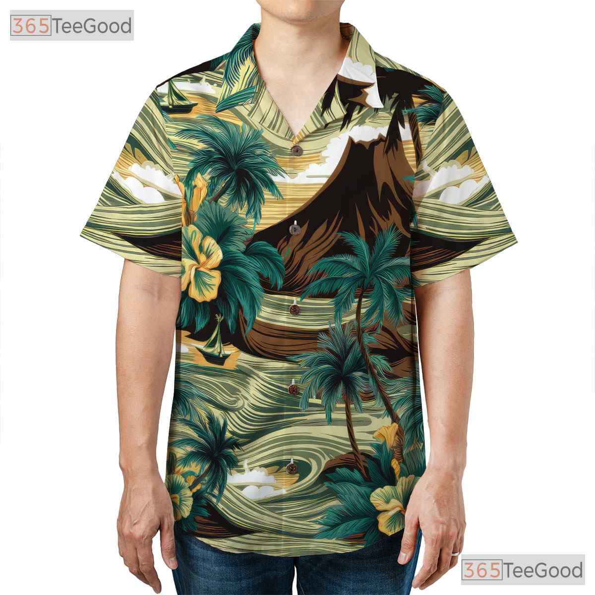 Pink Sunset Hawaiian Shirt - Tropical Twilight Palm Ocean View Unisex