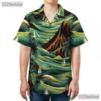 Tropical Sunset Hawaiian Tee - Palm Trees & Waves Summer Vibes Adults