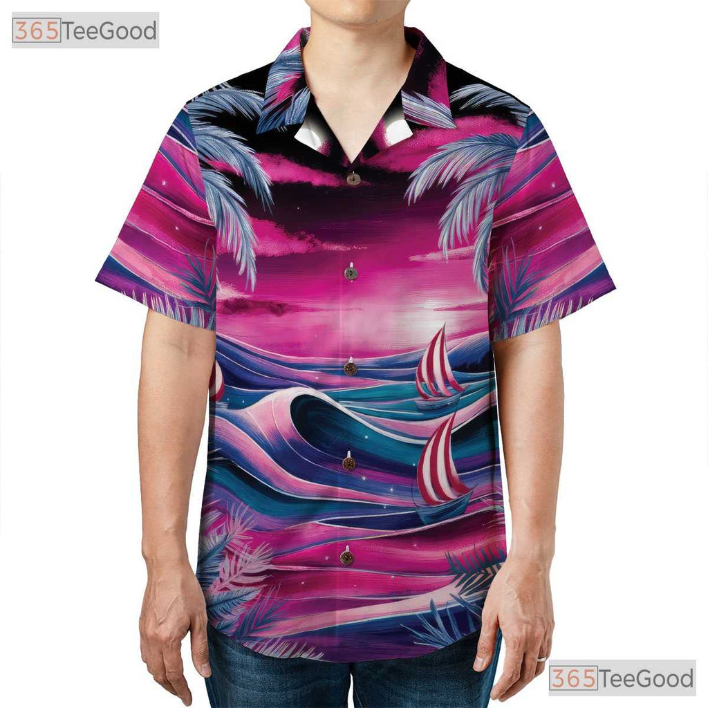 Aloha Sunset Hawaiian Shirt - Tropical Palm Beach Style Men & Women