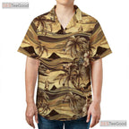 Vintage Palm Tree Sunset Hawaiian Shirt - Aloha Beach Gift for Adults
