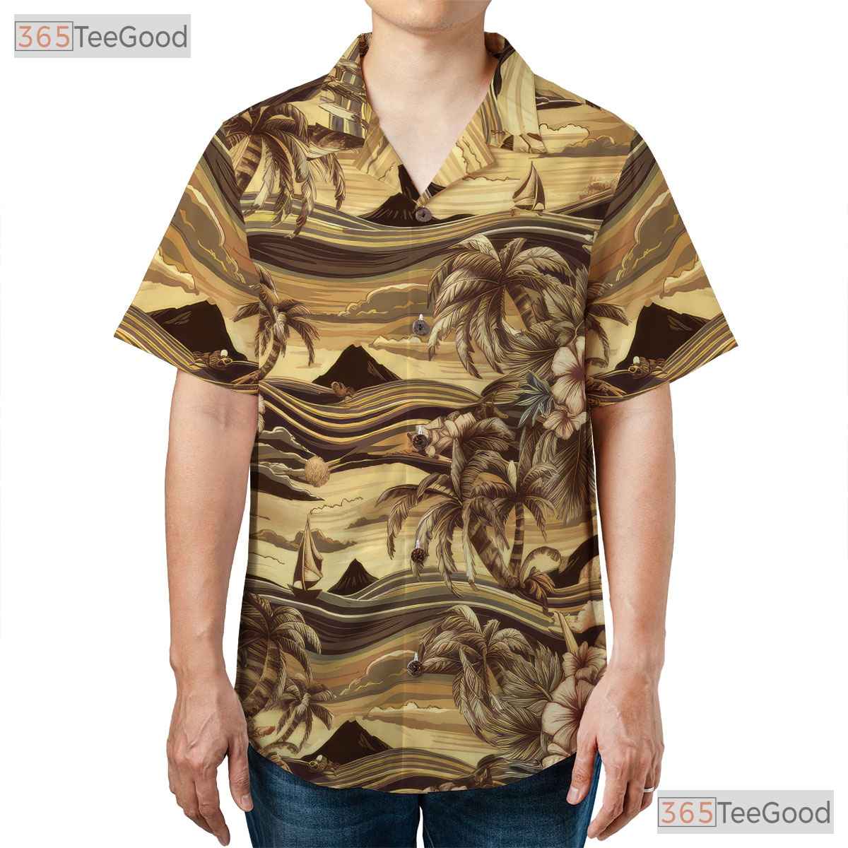 Vintage Palm Tree Sunset Hawaiian Shirt - Aloha Beach Gift for Adults