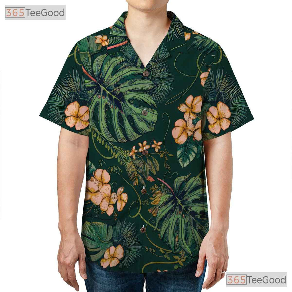 Green Monstera Leaf Hawaiian Shirt - Tropical Aloha Beachwear Gift Unisex