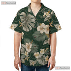 Tropical Jungle Monstera Hawaiian Tee - Green Leaf Aloha Vacation Adults