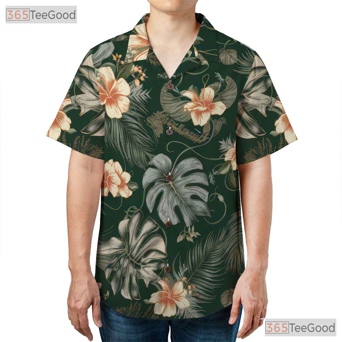 Green Monstera Tropical Hawaiian Shirt - Aloha Island Vibes for Men