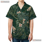 Green Aloha Monstera Leaf Hawaiian Shirt - Jungle Tropical Beachwear Adults