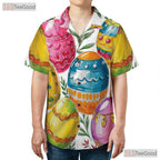 Bright Spring Easter Egg Hawaiian Shirt - Colorful Floral Holiday Adults