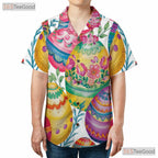 Floral Easter Egg Hawaiian Tee - Vibrant Spring Holiday Gift Shirt Men