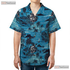 Tropical Blue Palm Flower Hawaiian Shirt - Aloha Unisex Wear Size S-5XL