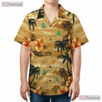 Classic Palm Hibiscus Hawaiian Shirt - Tropical Beach Party Men S-5XL