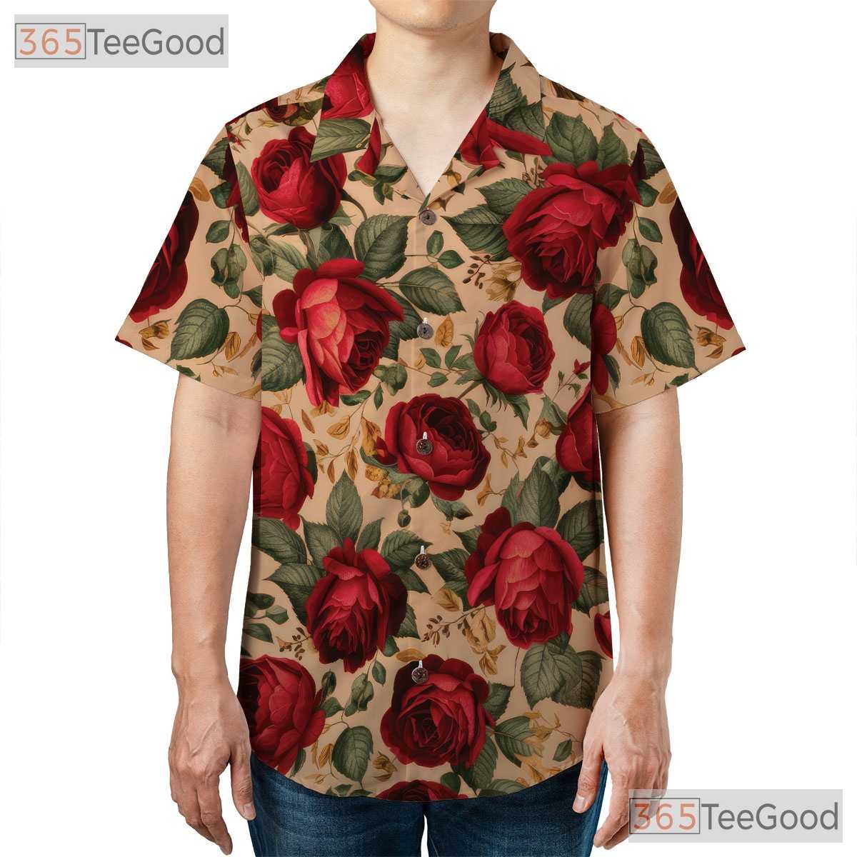 Vintage Blue Hibiscus Floral Hawaiian Shirt - Tropical Beach Tee For Men
