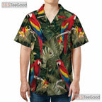 Vintage Macaw Hawaiian Tee - Tropical Jungle Shirt For Women