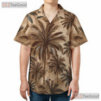 Palm Tree Beach Hawaiian Tee - Tropical Vintage Shirt Adult