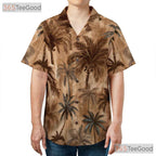 Vintage Tropical Palm Tree Hawaiian Tee - Unisex Retro Summer Beachwear