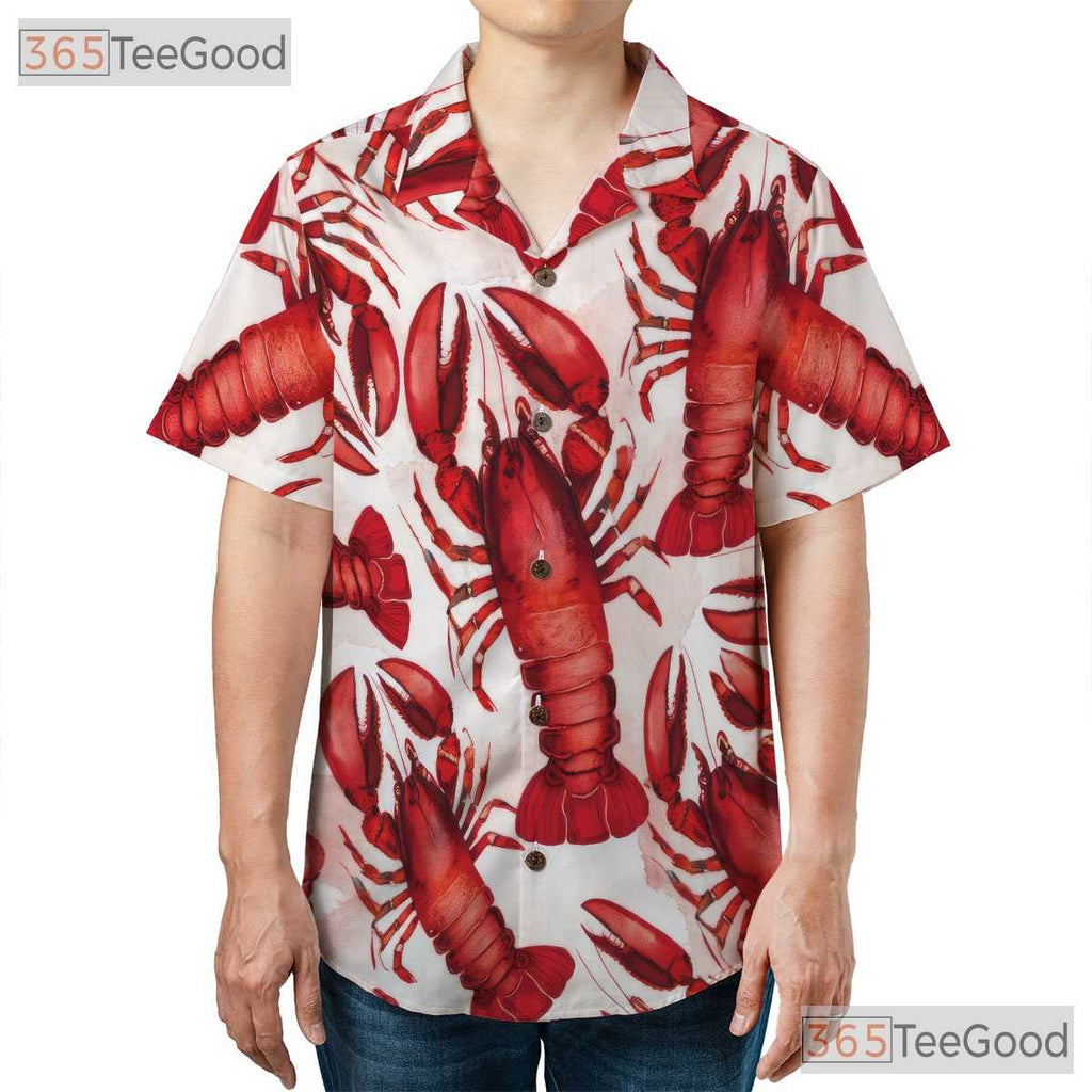 Funny Red Lobster Hawaiian Shirt - Unisex Seafood Beach Aloha Party Tee