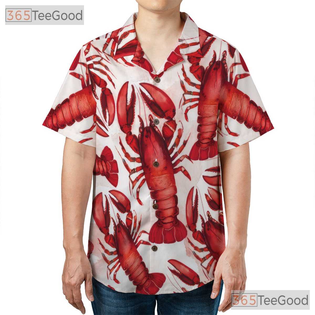 Funny Red Lobster Hawaiian Shirt - Unisex Seafood Beach Aloha Party Tee