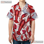 Unisex Red Lobster Seafood Beach Hawaiian Tee - Funny Aloha Summer Outfit