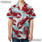 Funny Red Lobster Hawaiian Shirt - Unisex Seafood Aloha Beach Summer Tee