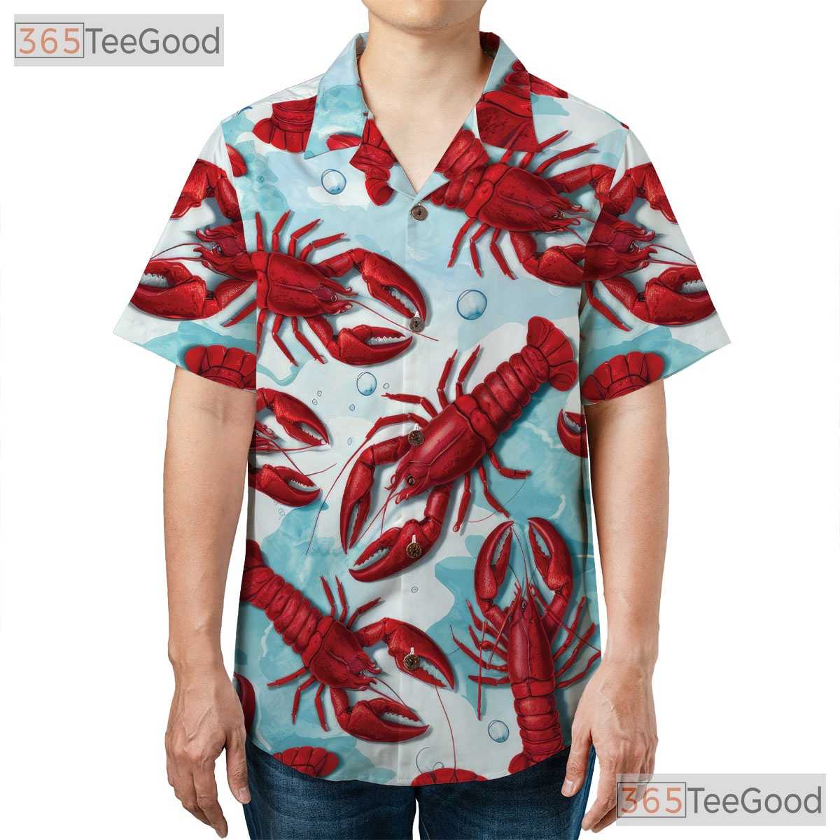 Funny Red Lobster Hawaiian Shirt - Unisex Seafood Aloha Beach Summer Tee