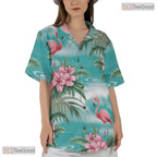Navy Palm Leaves Hawaiian Shirt - Men's Aloha Beach Party Wear