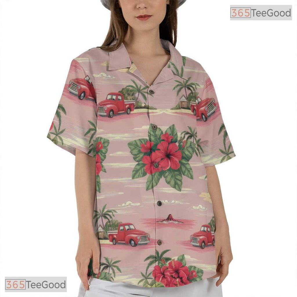 Black Teal Gold Leaf Hawaiian Shirt - Adult Aloha Party Wear
