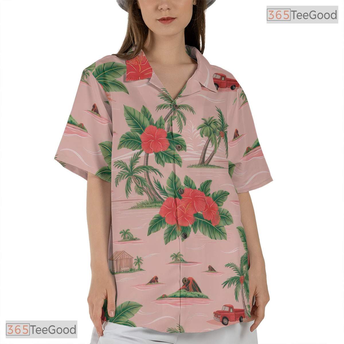 Tropical Black Hawaiian Shirt - Unisex Teal Gold Beach Outfit