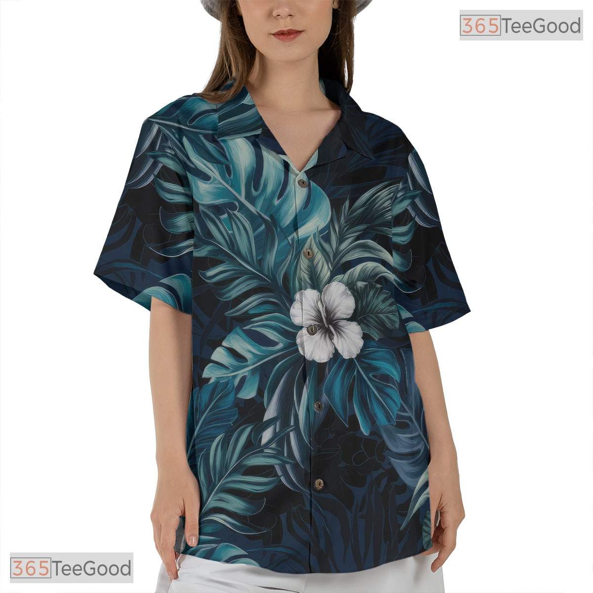 Tropical Palm Fan Print Hawaiian Shirt - Unisex Summer Beach Tee