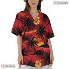 Black Floral Bird of Paradise Hawaiian Shirt - Adult Beach Outfit