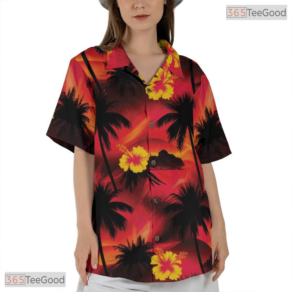 Tropical Black Bird of Paradise Hawaiian Shirt - Men's Party Tee