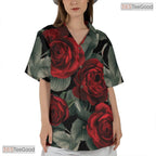 Light Blue Palm Leaf Hibiscus Hawaiian Shirt - Men's Beach Outfit