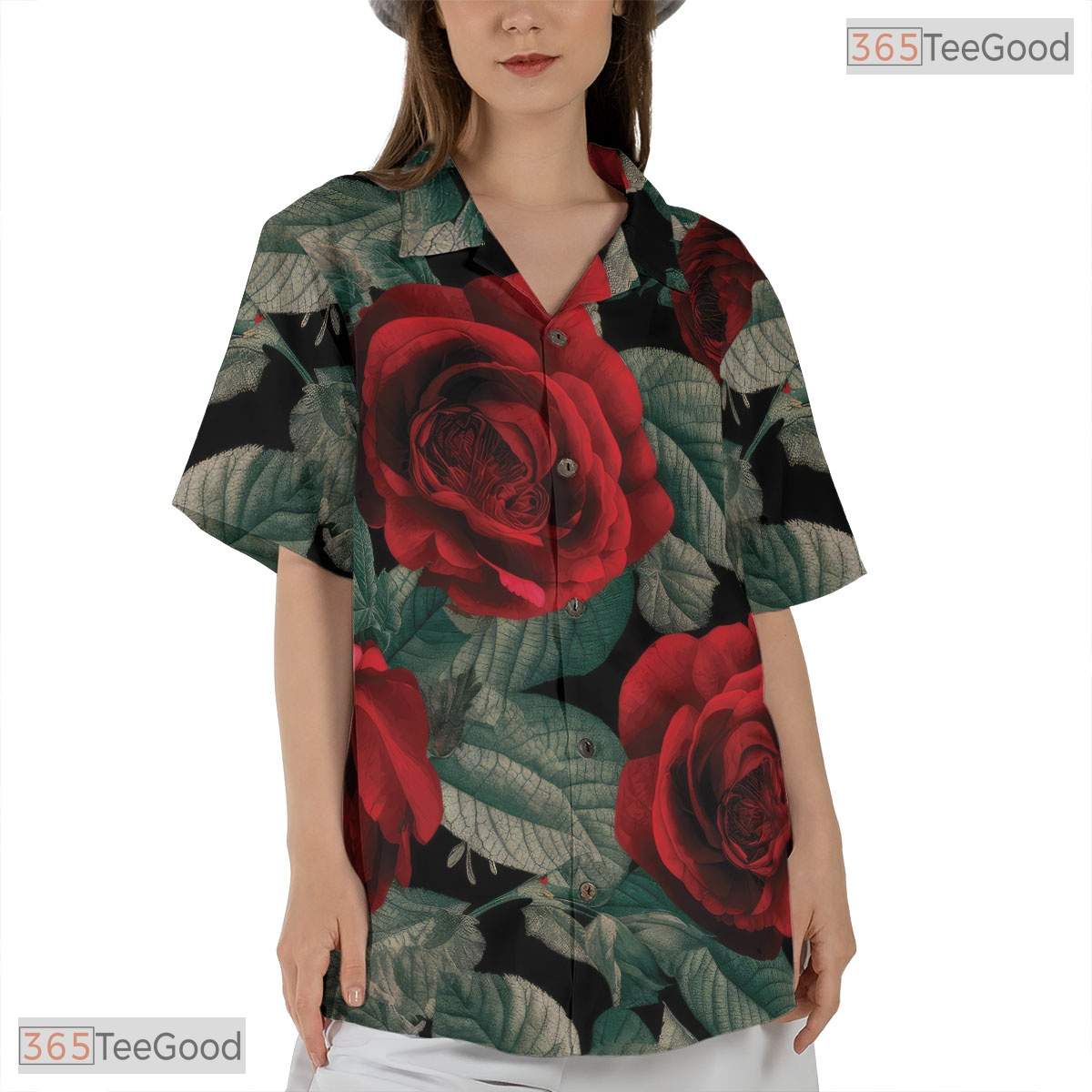 Tropical Light Blue Palm Floral Hawaiian Shirt - Adult Vacation Tee