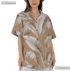 Casual Green Leaf Floral Hawaiian Shirt - Unisex Aloha Beach Tee