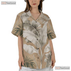 Neutral Tropical Leaves Hawaiian Shirt - Stylish Vacation Wear