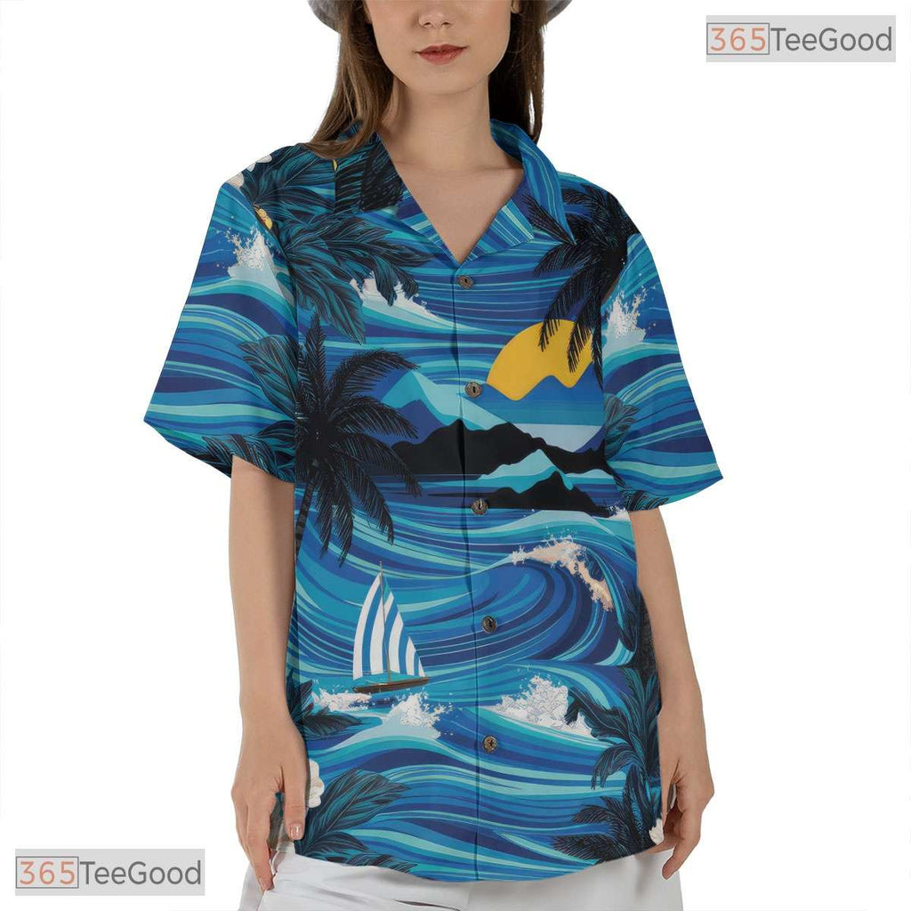 Beer & Pineapple Print Hawaiian Tee - Tropical Beach Party Outfit Adult