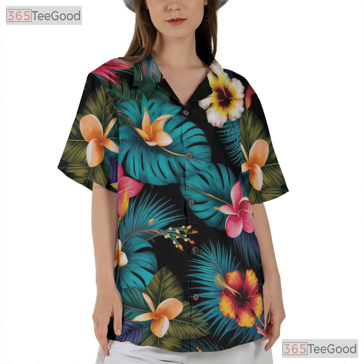 Colorful Paradise Floral Hawaiian Shirt - Casual Summer Tee