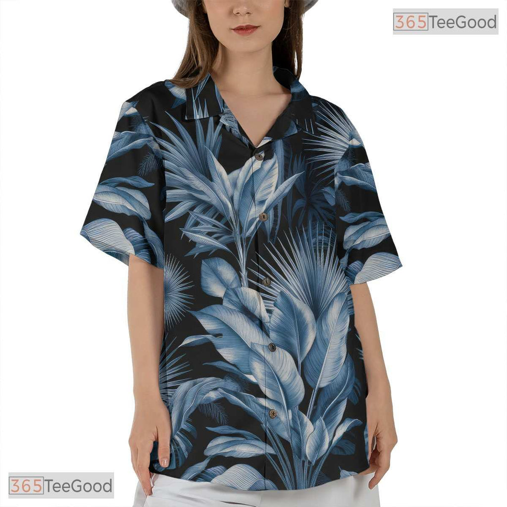 Aloha Navy Blue Hawaiian Shirt - Tropical Floral Vacation Wear Unisex