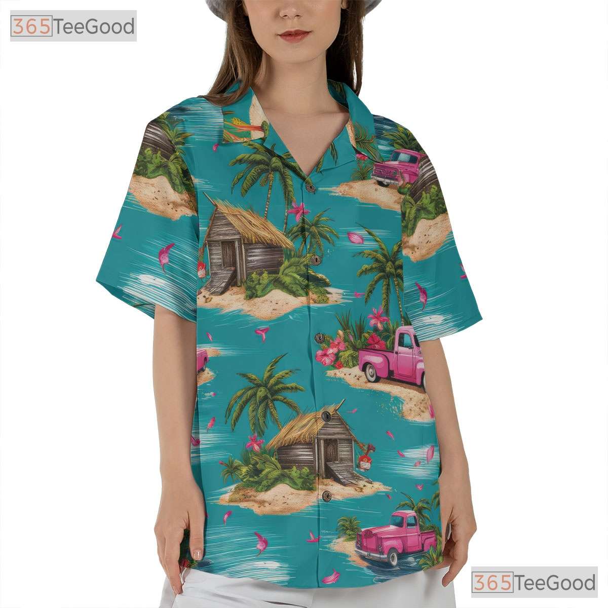 Vintage Truck Island Hawaiian Shirt - Classic Aloha Tee for Men