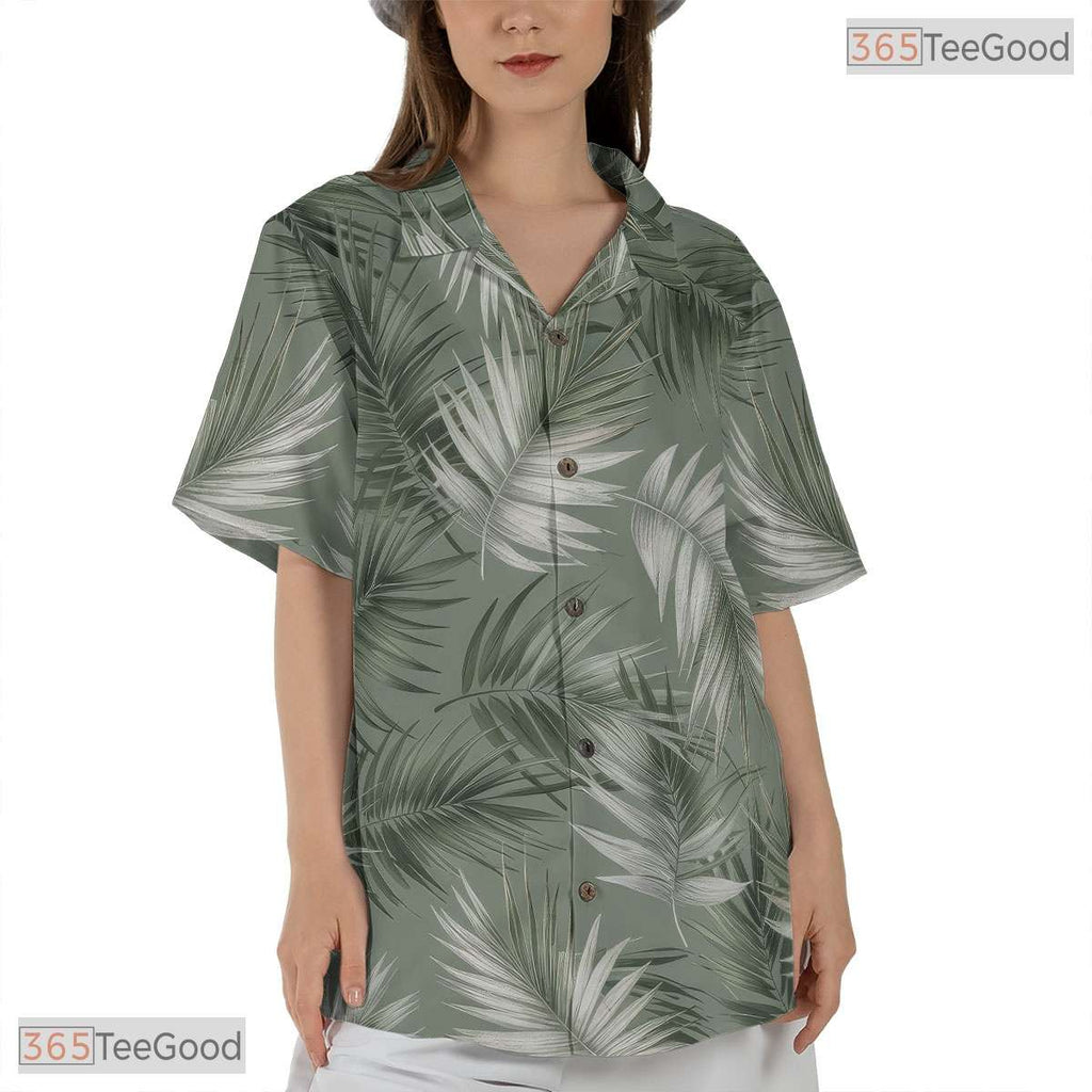 Tropical Flamingo Paradise Hawaiian Tee - Hibiscus Palm Aloha Women