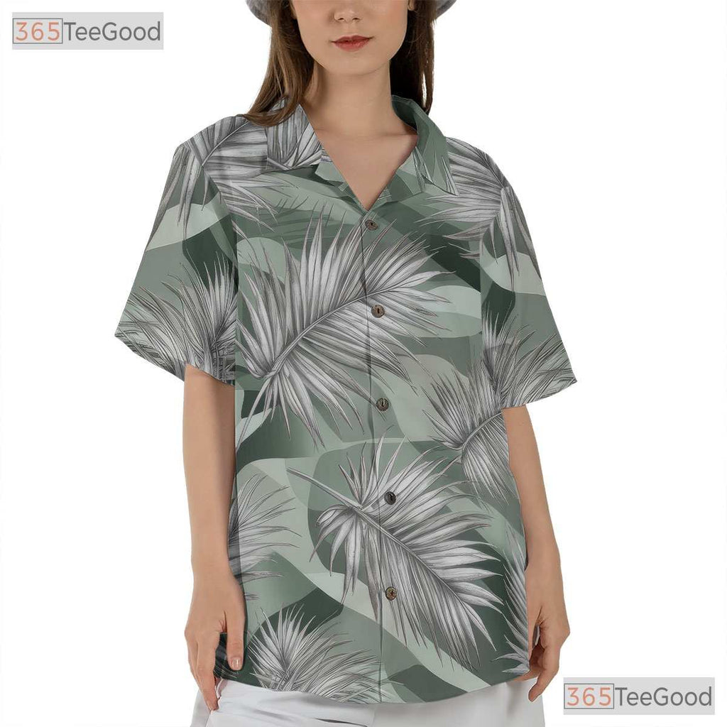 Sage Green Palm Tree Hawaiian Shirt - Men's Aloha Party Outfit