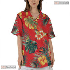 Dark Exotic Tropical Jungle Hawaiian Tee - Midnight Aloha Beach Women