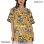 Green Foliage Palm Midnight Hawaiian Tee - Tropical Aloha Shirt Men