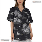 Exotic Palm Midnight Hawaiian Shirt - Green Foliage Aloha Wear Unisex
