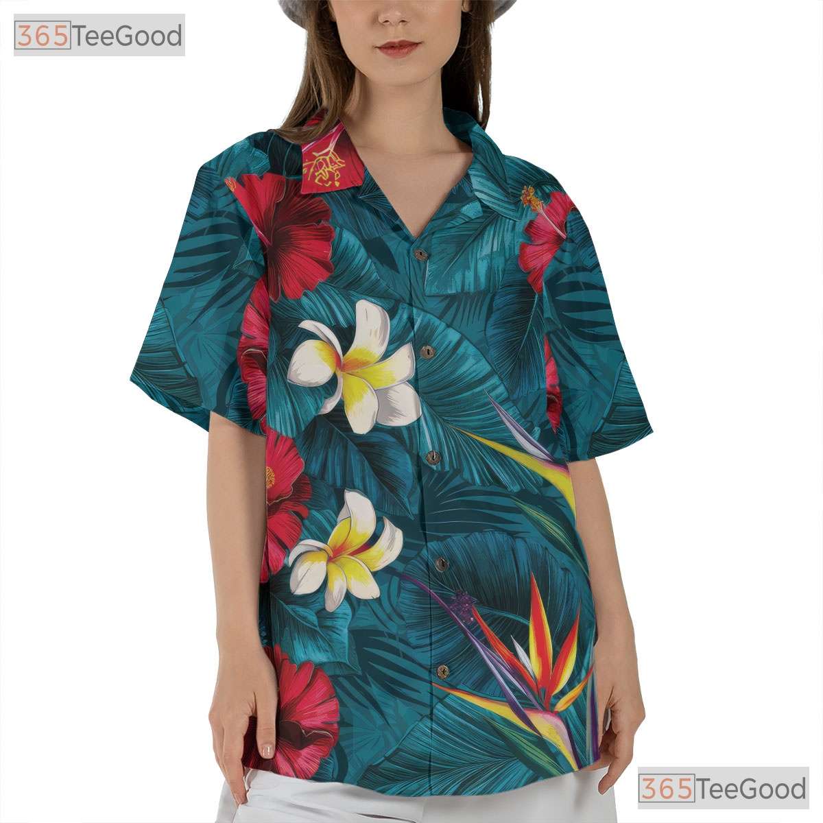 Colorful Tropical Floral Hawaiian Shirt - Summer Vacation Tee
