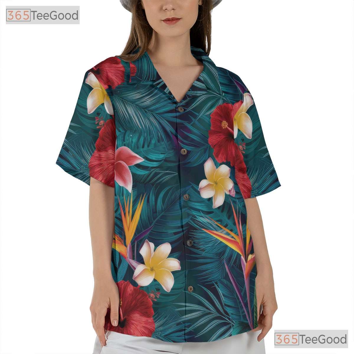 Vibrant Floral Hawaiian Shirt - Adult Short Sleeve Aloha Tee