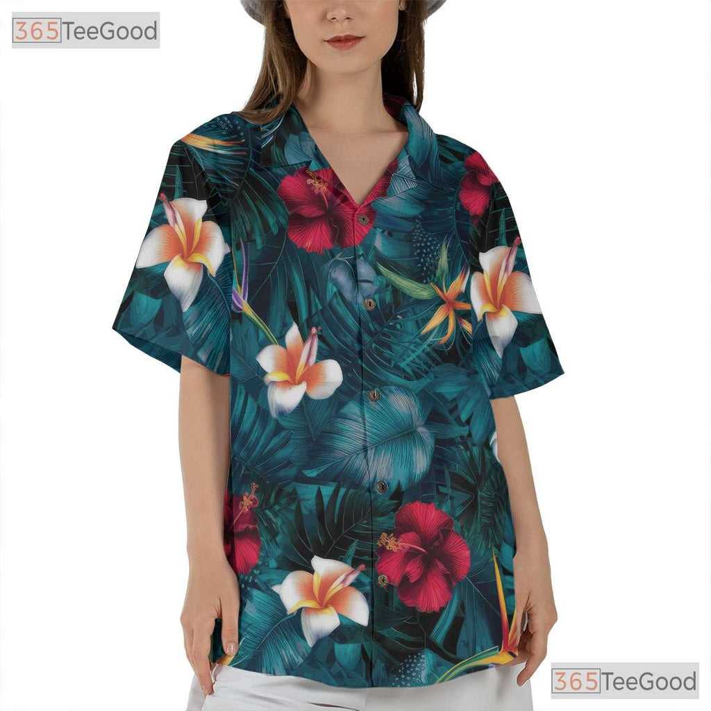 Eye-Catching Floral Hawaiian Shirt - Adult Tropical Beach Tee