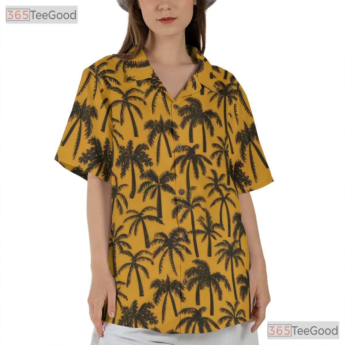 Stylish Black Palm Tree Hawaiian Shirt - Men's Beach Vacation Tee