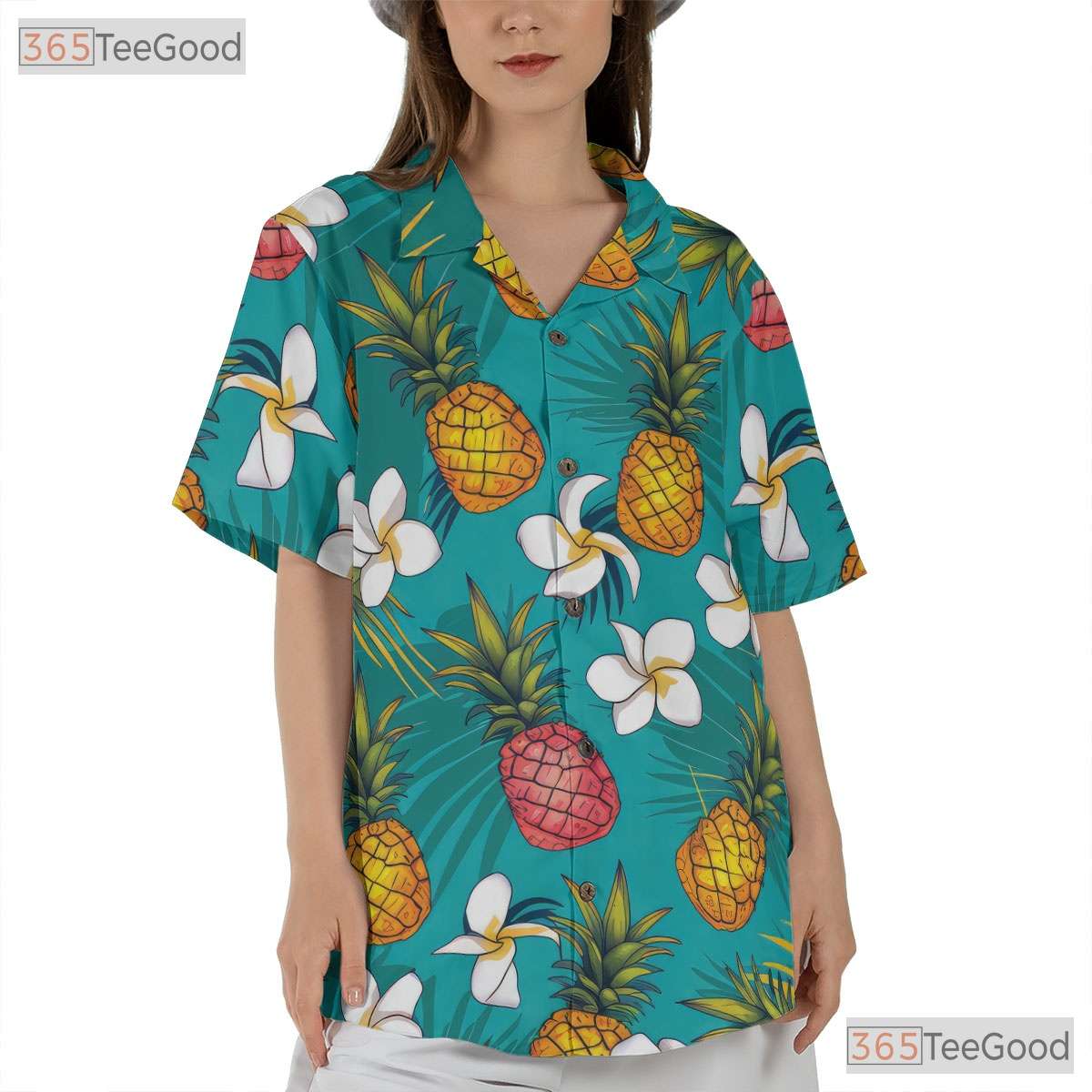 Vibrant Pineapple Hawaiian Shirt - Adult Summer Tropical Beachwear