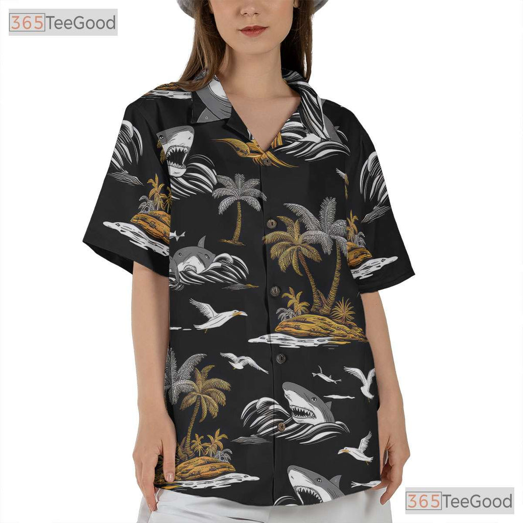 Tropical Shark Hawaiian Shirt - Men's Stylish Beach Party Outfit