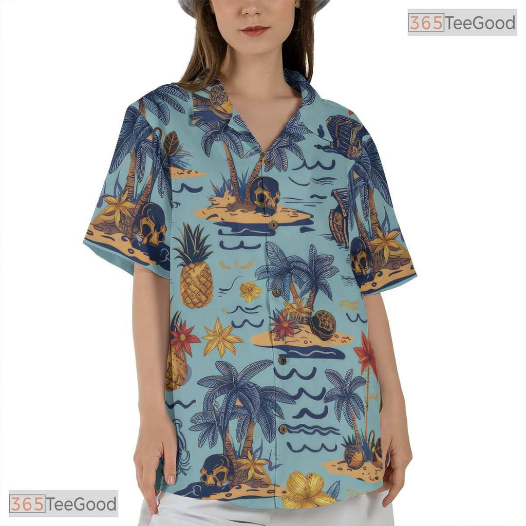 Exotic Tropical Foliage Hawaiian Shirt - Dark Palm Botanical Design Unisex